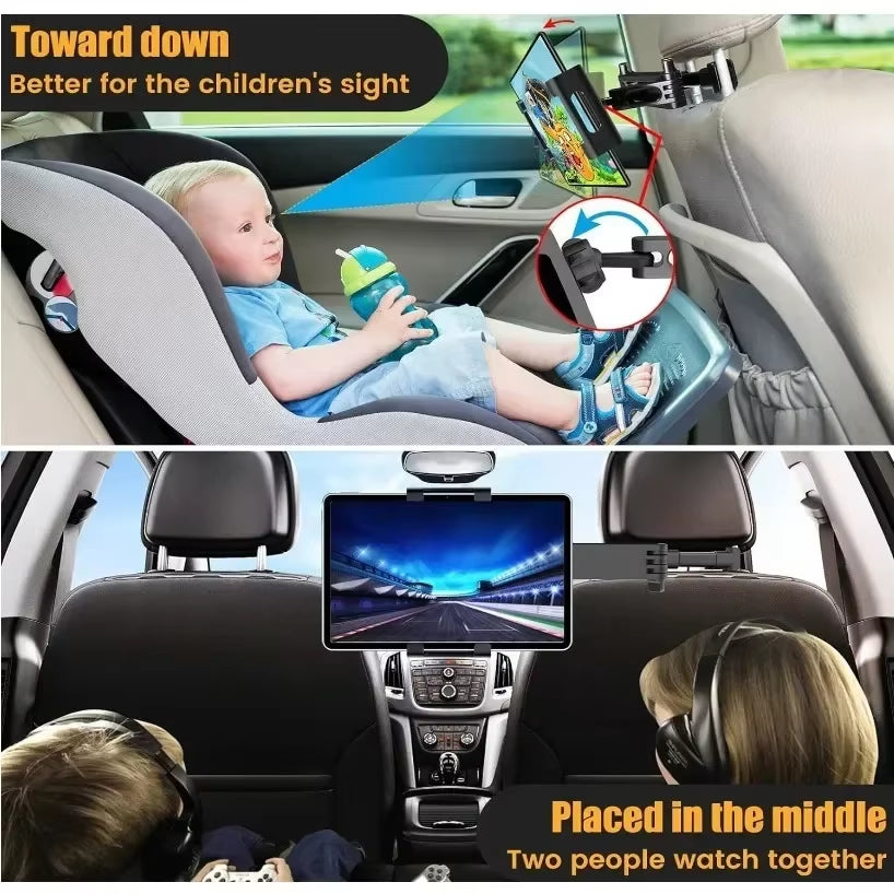 Car Tablet Holder, Headrest Tablet Mount Headrest Stand Cradle Compatible with Devices for Ipad Air Mini, Other 4.7-12.9" Cell